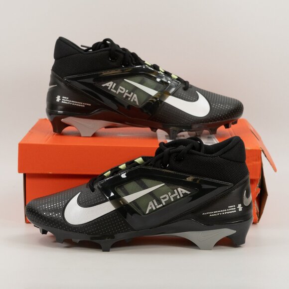 Nike Alpha Menace 4 Pro 'Black Light Smoke Grey' FD7037-001 Football size 11 - Picture 8 of 9